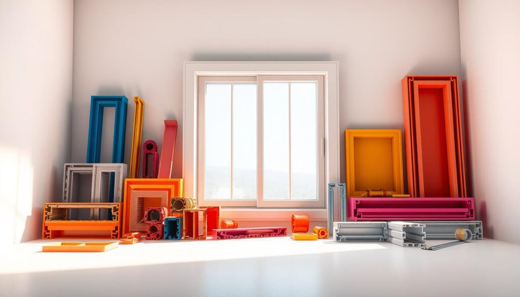 A meticulously crafted window sealing kit in a well-lit, minimalist studio setting. Vibrant, colorful window frame components are artfully arranged, showcasing the craftsmanship and attention to detail. Soft, diffused lighting highlights the textures and materials, creating a sense of depth and dimension. The overall composition is balanced and visually appealing, inviting the viewer to closely inspect the premium-quality products. The mood is one of professionalism, expertise, and a dedication to providing superior window sealing solutions.